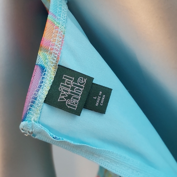 Wild Fable Wave Print Ruched Mesh Bodycon Dress - Picture 13 of 15